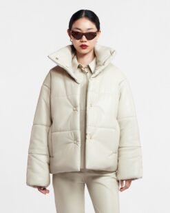 Hide - Okobor™ alternatív bőr pufidzseki - krémszínű