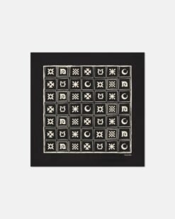 Shoul - Nyomott Selyem Sál - Fekete/Bézs Kopjafa