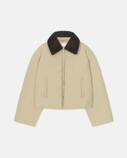 Zacharié - Műszőrme és Technikai Nylon Kabát - Zsálya/Fekete