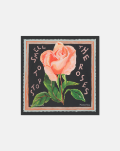 Shoul - Nyomott Selyem Sál - Fekete/Rózsaszín