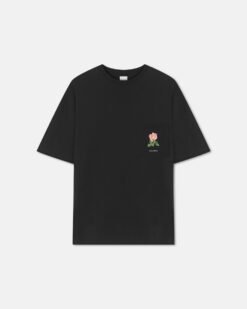 Wren - Mintás Pamut-Jersey Póló - Fekete/Rózsaszín