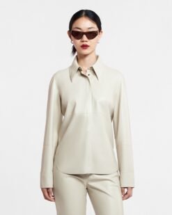 Naum - Okobor™ alternatív bőr ing - krémszínű