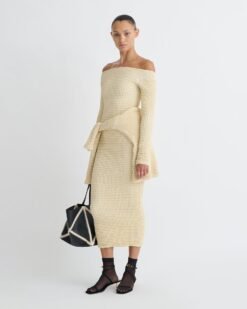 Zinia - Fodros Üveg Puplin Hosszú Ruha - Zab