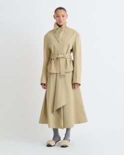 Henka - Ragasztott ballonkabát/műszőrme kabát - Bézs/Barna