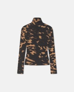 Nayeli - Hálós Jersey Hosszú Ujjú Felső - Éjfekete Mokka Barack