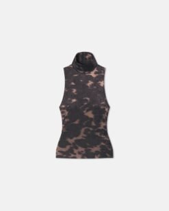 Sula - Rugalmas Bársony Ujjatlan Felső - Éjfekete Mokka Barna