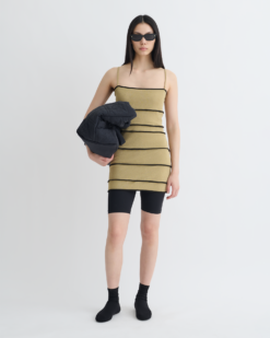 Alula - Hálós Jersey Mini Ruha - Homok/Antracit