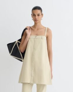 Lidwina - Farmer mini ruha - bézs