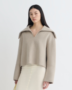 Maxe - Dupla Gyapjú Kabát - Kőszínű