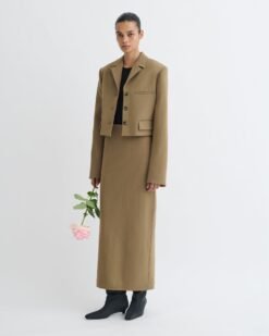 Sinead - Rövidített Papír Jersey Zakó - Barna