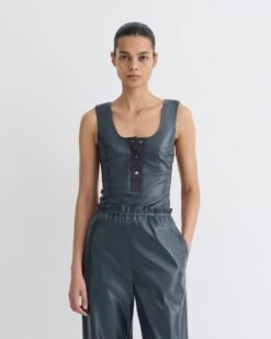 Anesa - Okobor™ alternatív bőr felső - acélkék/szürke