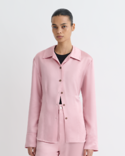 Nathalie - Slip szatén ing - Rózsaszín - XS