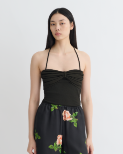 Rissa - Halter Neck Mesh Jersey felső - antracit