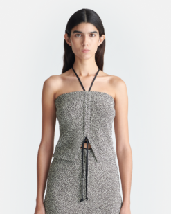 Soraia - Hurokpántos Pamut Felső - Fekete/Krém Mulin