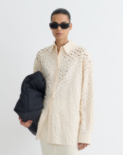 Aphea - Lézerrel Vágható Vastag Puplin Ing - Krém